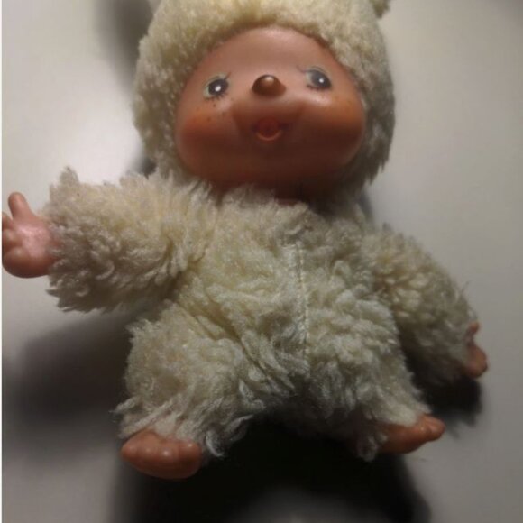 MONCHICHI Yellow Bunny Plush Toy Figurine Adorable VINTAGE Collectible - Picture 9 of 9